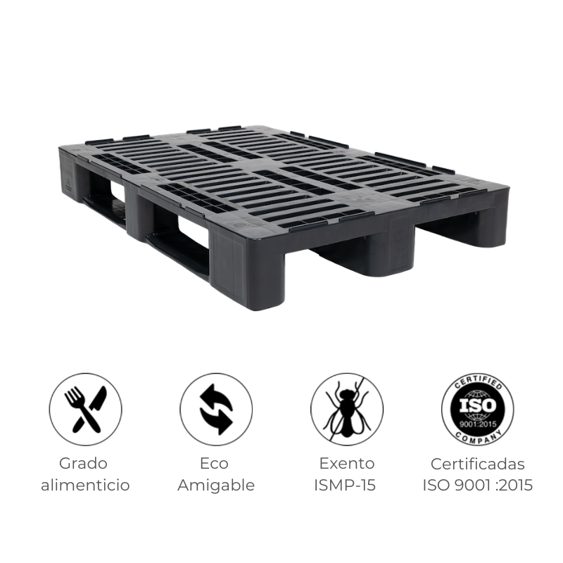 Tarima plastica H1R medida Europa 3 patines Top